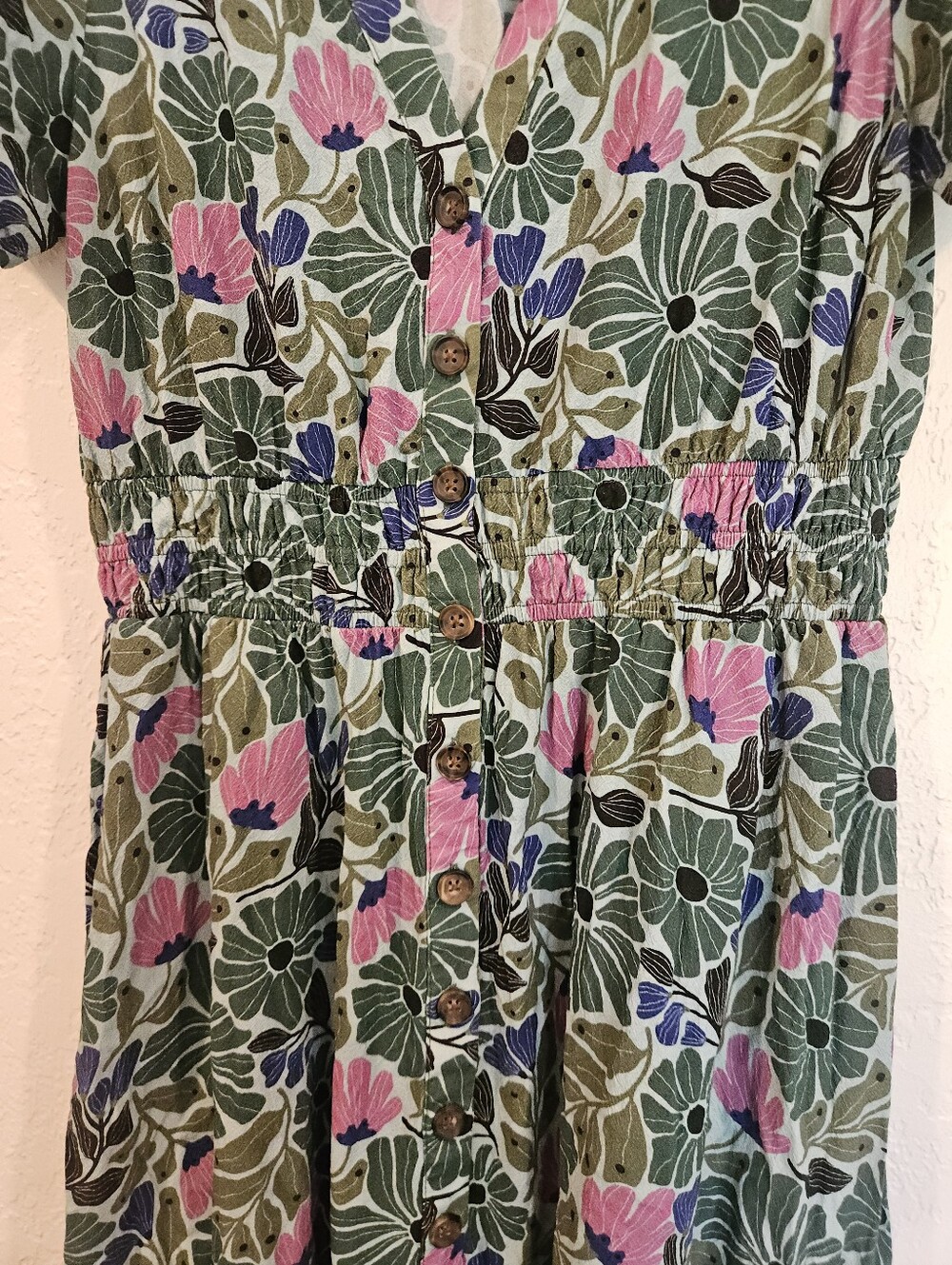 Marine Layer Annika Floral Midi Dress Green Floral Retro Print Women’s Size Med. - Picture 4 of 12